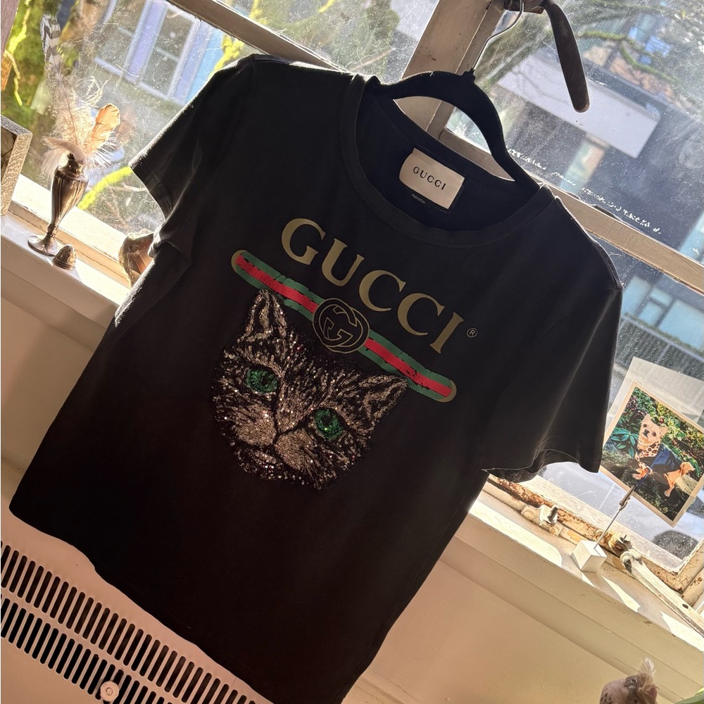 Gucci Black Cat Graphic Tee